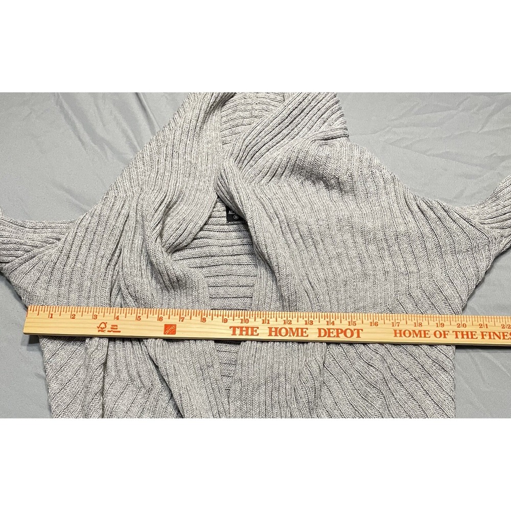 Alpaca‎ Connection Open front Hooded Ribbed Cardigan Women's M Gray Alpaca Blend - Picture 5 of 7